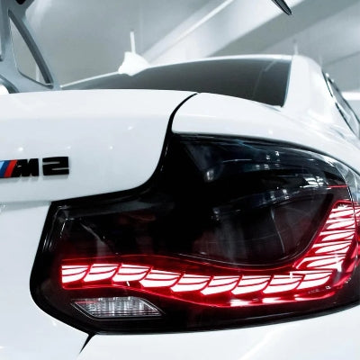 BM F22/F87 CS STYLE SEQUENTIAL TAIL LIGHTS - SMOKED (non oem)