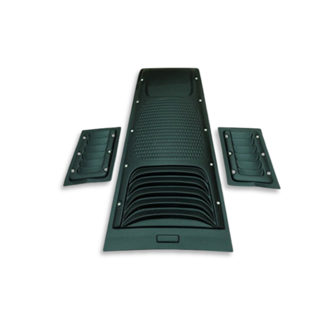 TOYOTA HILUX REVO 3PC MATTE BLACK STUDDED BONNET SCOOP (non oem)