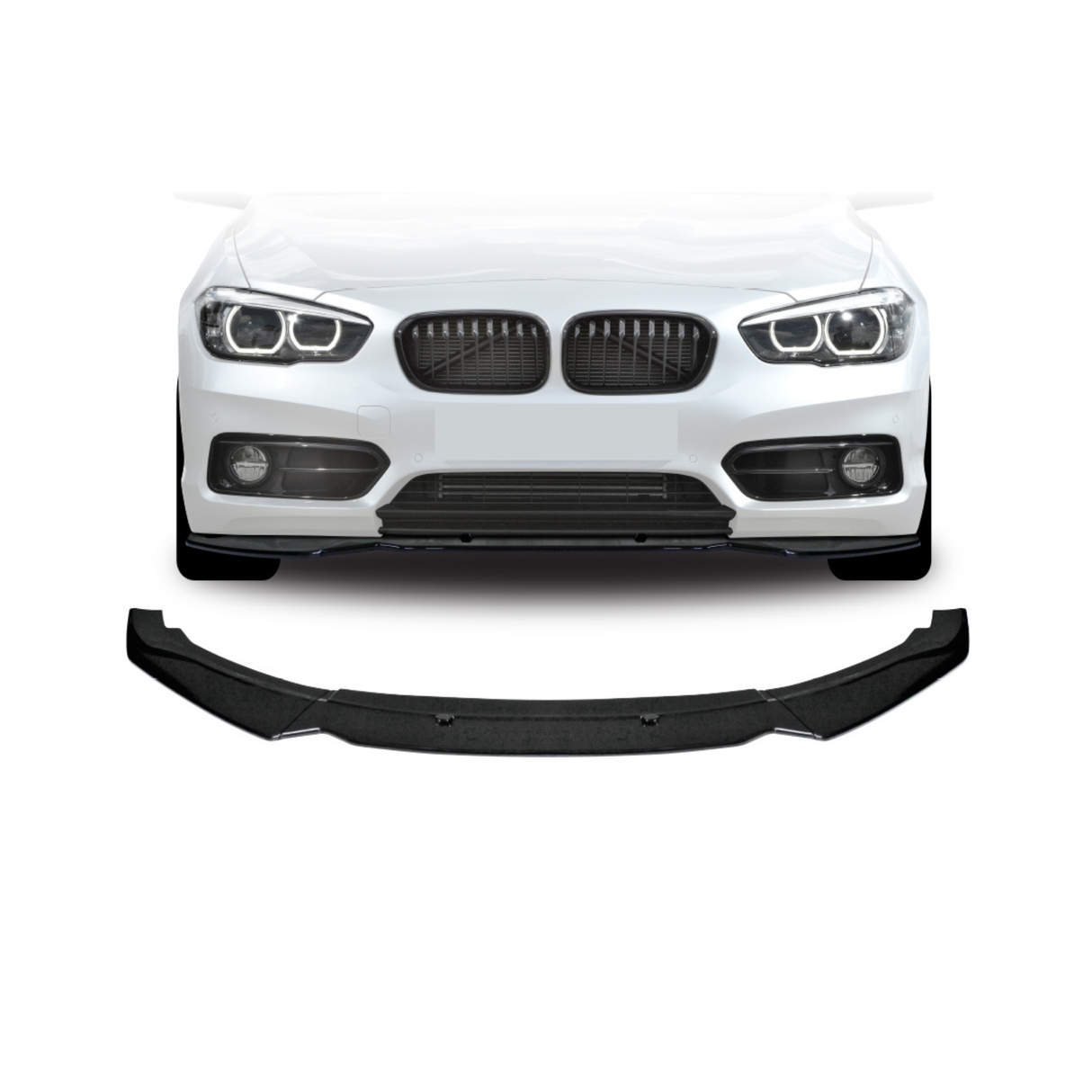 BM F20 PRE-LCI/LCI NON-M SPORT MAXTON THREE PIECE GLOSS BLACK FRONT LIP (non oem)