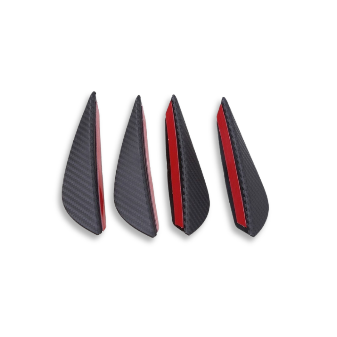 UNIVERSAL BUMPER CANARDS CARBON LOOK - 4 PIECE - SMALL