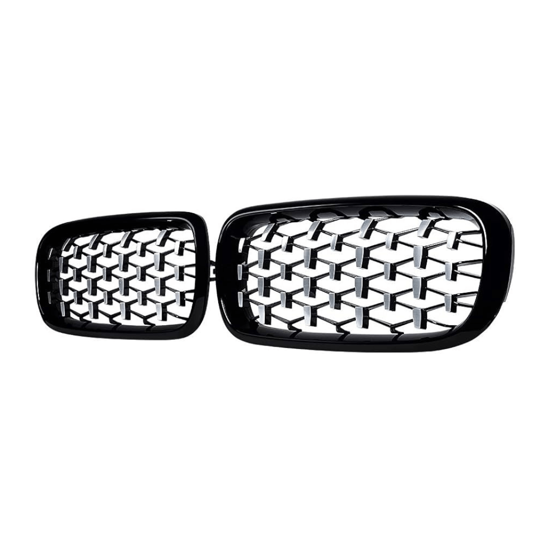 BM F15 DIAMOND GLOSS BLACK KIDNEY GRILLS (non oem)