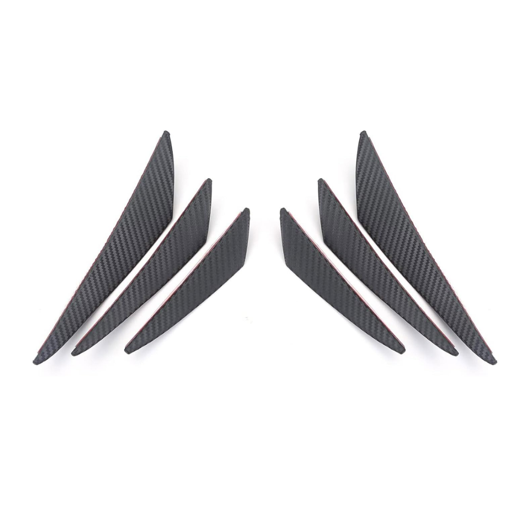 UNIVERSAL BUMPER CANARDS CARBON LOOK - 6 PIECE - SMALL