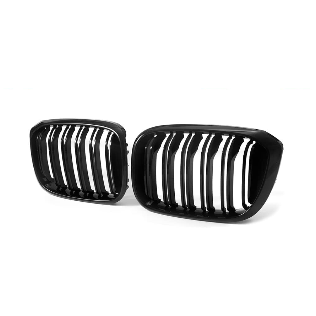 BM G01 X3 PRE-FACE DOUBLE SLAT GLOOS BLACK KIDNEY GRILLS (non oem)