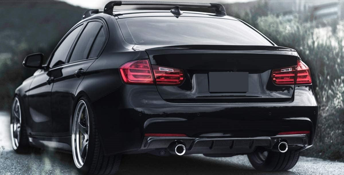 BM F30 GLOSS BLACK REAR DIFFUSER DOUBLE OUTLET EXHAUST (non oem)
