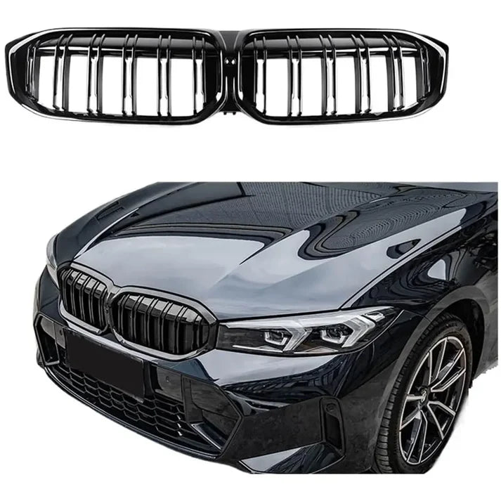 BM G20 DOUBLE SLAT GLOSS BLACK KIDNEY GRILLS - LCI (non oem)