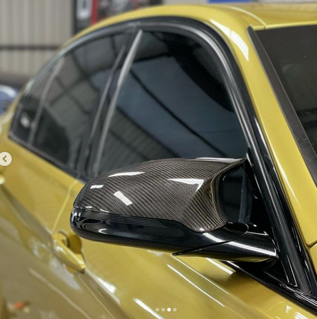BM F80/F82/F83 M3/M4 STYLE CARBON FIBRE STICK ON MIRROR COVERS (non oem)