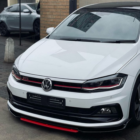 POLO 8 4 PIECE GLOSS BLACK FRONT LIP SPOILER (non oem)