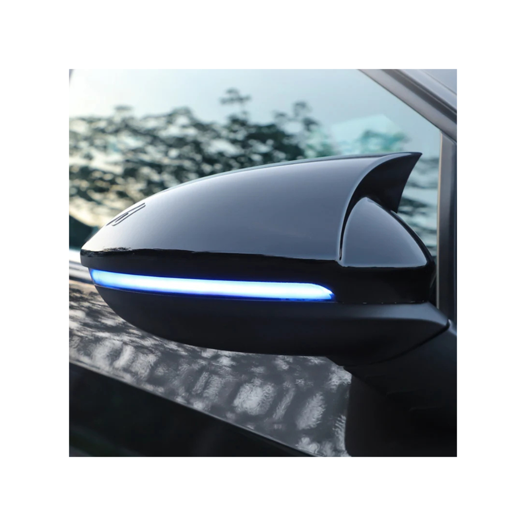 GOLF 8 GLOSS BLACK BATMAN STYLE STICK - ON MIRROR COVERS (non oem)