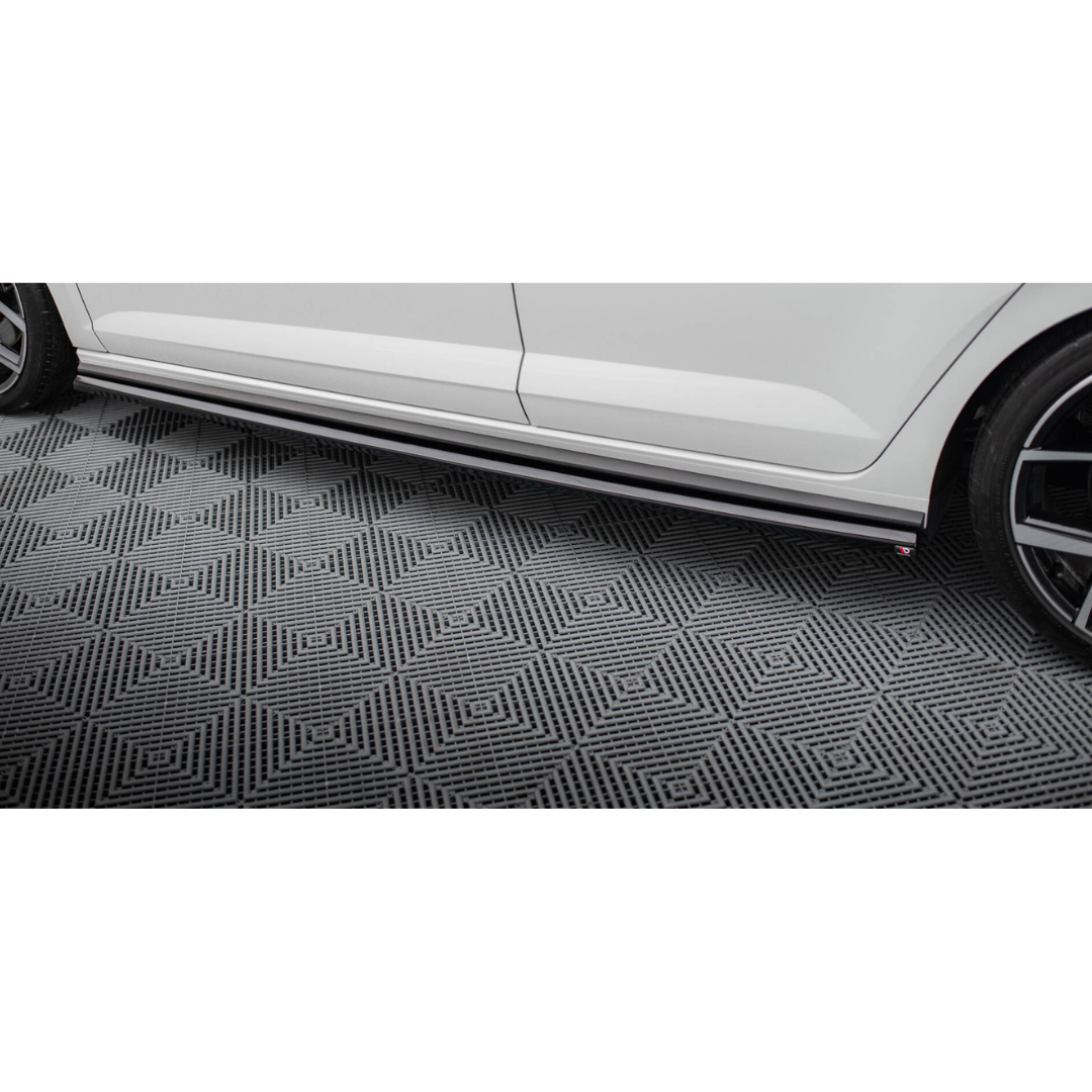 POLO 6 STICK-ON GLOSS BLACK SIDE SKIRTS (non oem)