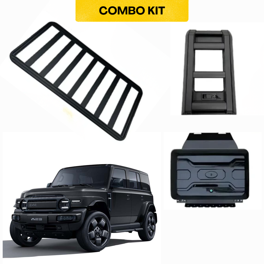 iCAUR V23 SIDE BOX - LADDER - ALUMINUM ROOF RACK - COMBO KIT (non oem)