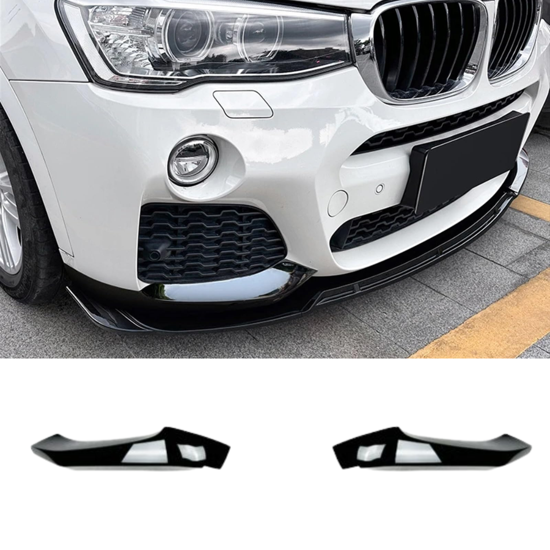BM F25 X3 FRONT SPLITTERS GLOSS BLACK - PRE FACE (non oem)