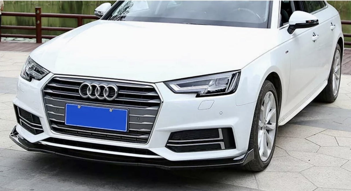 AUDI A4/S4 B9 3 PIECE GLOSS BLACK FRONT LIP SPOILER MODEL 2017+(non oem)