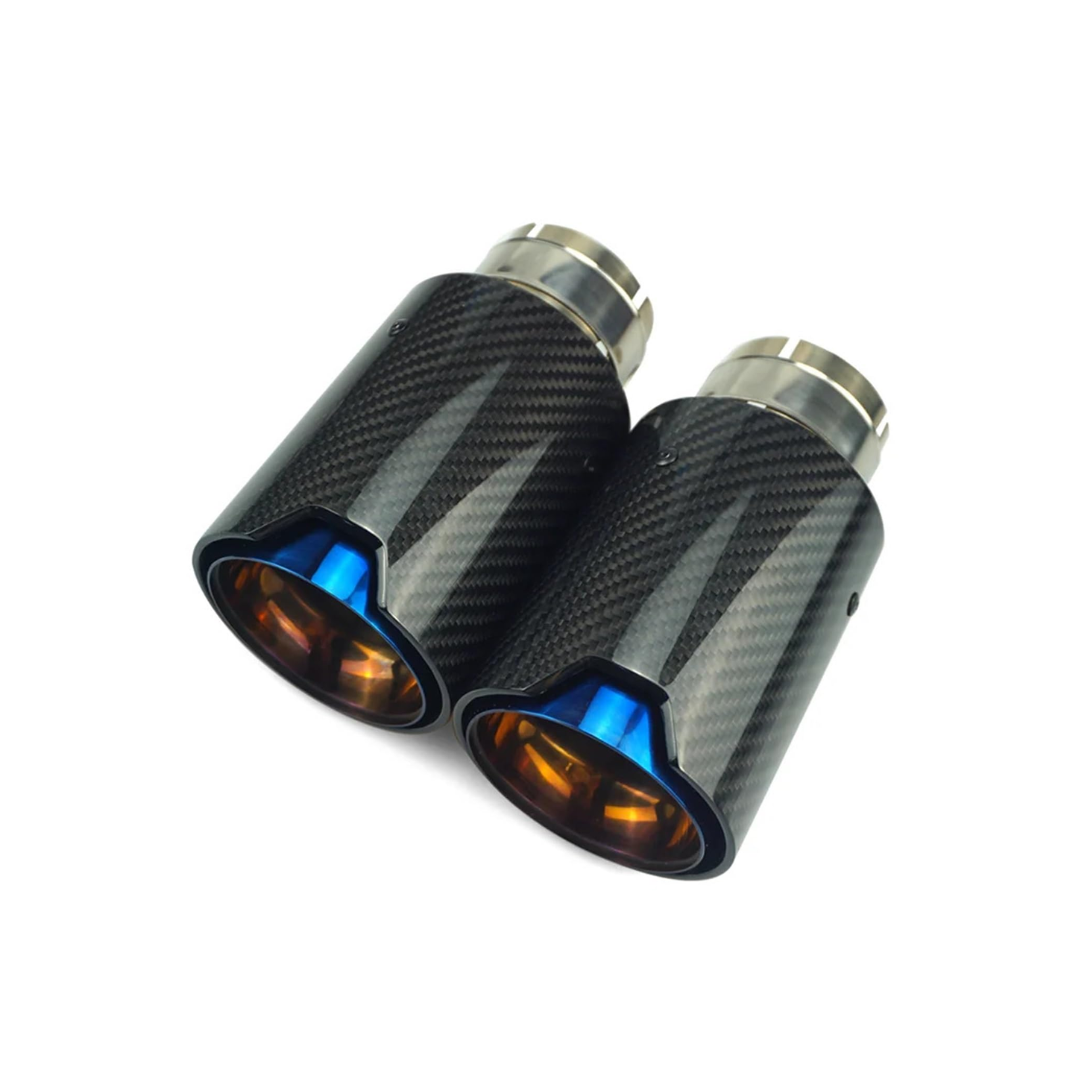 BM CARBON FIBRE-BURNT BLUE EXHAUST TIP 60X90 (NON OEM)