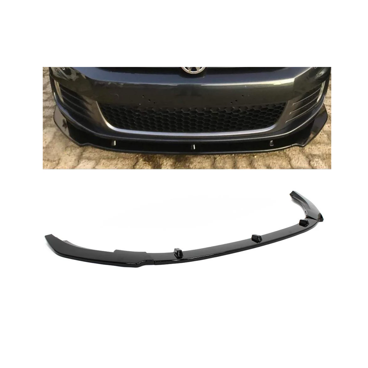 GOLF 6 GTI 3 PIECE GLOSS BLACK FRONT LIP (non oem)