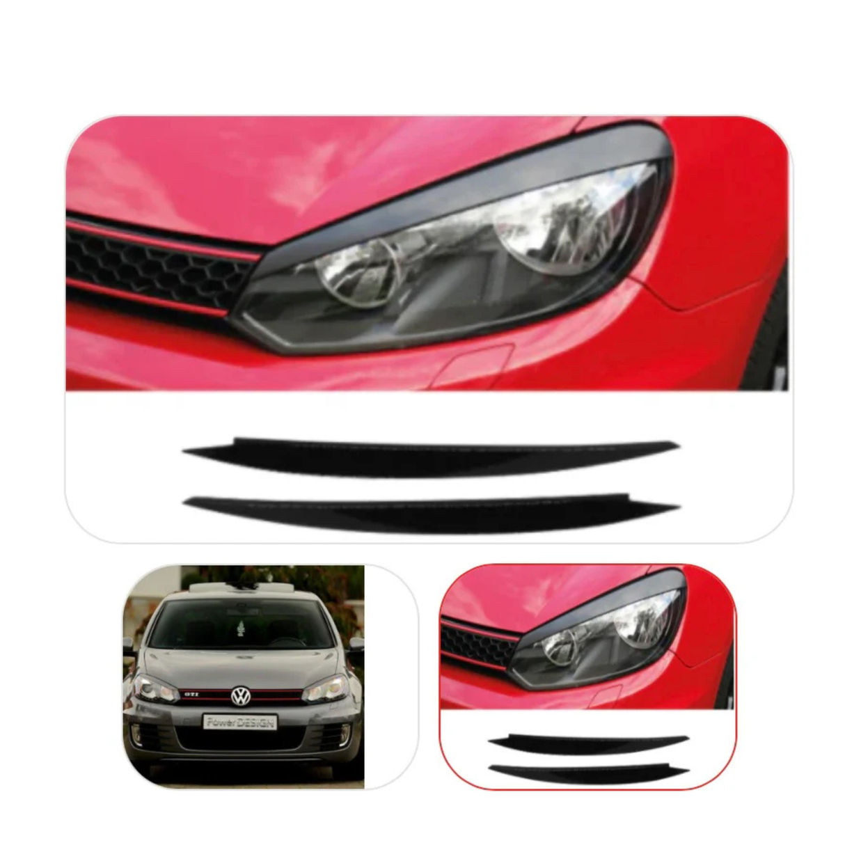 GOLF 6 GLOSS BLACK EYELIDS (non oem)