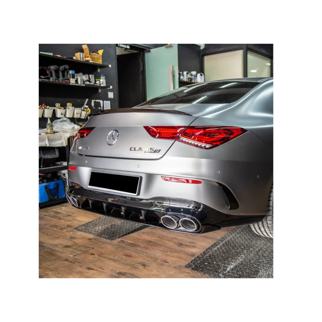 MERC W118 CLA 45 GLOSS BLACK REAR DIFFUSER (non oem)