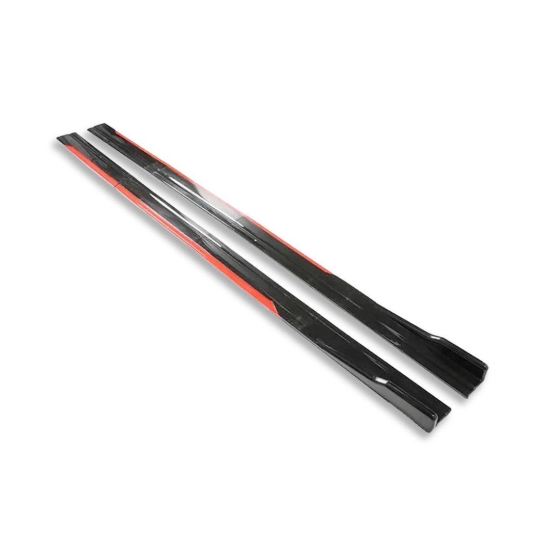 UNIVERSAL GLOSS BLACK/RED SIDE SKIRT EXTENSIONS