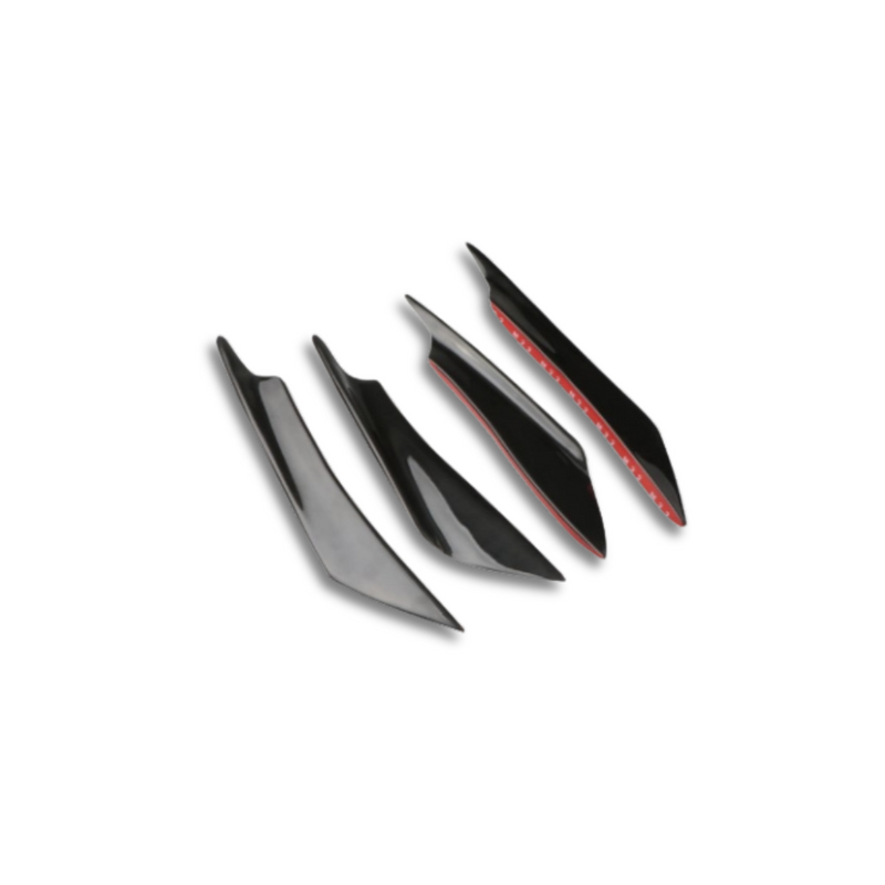 UNIVERSAL BUMPER CANARDS BLACK - 4 PIECE- LARGE – Gtconcepts