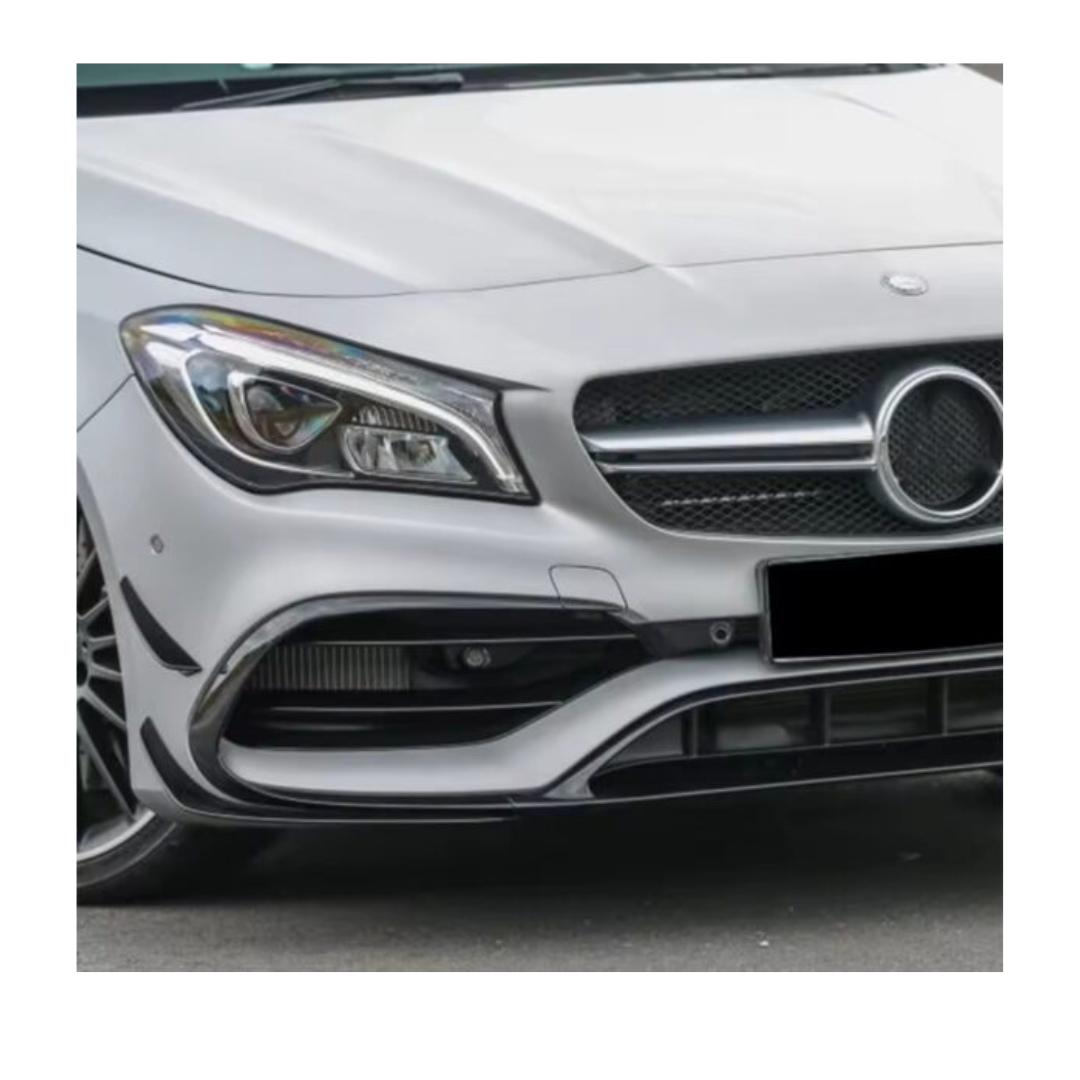 MERC W117 8PC GLOSS BLACK FRONT CANARDS (non oem)