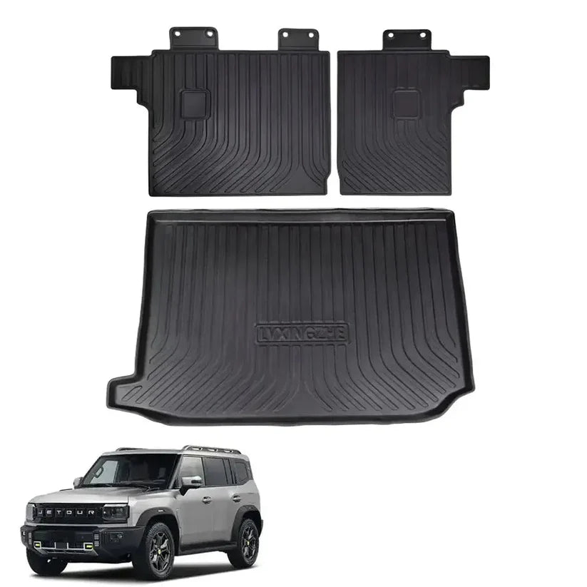 JETOUR T2 MOULDED BOOT/TRUNK 3D RUBBER MAT - 3 PIECE (non oem)