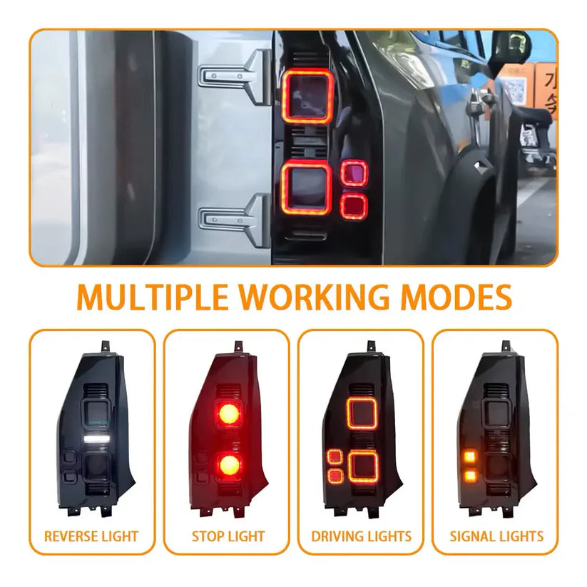 JETOUR T2 DEFENDER STYLE LED SMOKED TAIL LIGHTS (non oem)