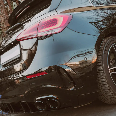 MERC A-CLASS A35 W177 AMG STYLE REAR DIFFUSER GLOSS BLACK 2019+ (non oem)
