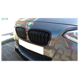 BM F20 PRE-LCI DOUBLE SLAT GLOSS BLACK KIDNEY GRILLS (non oem)