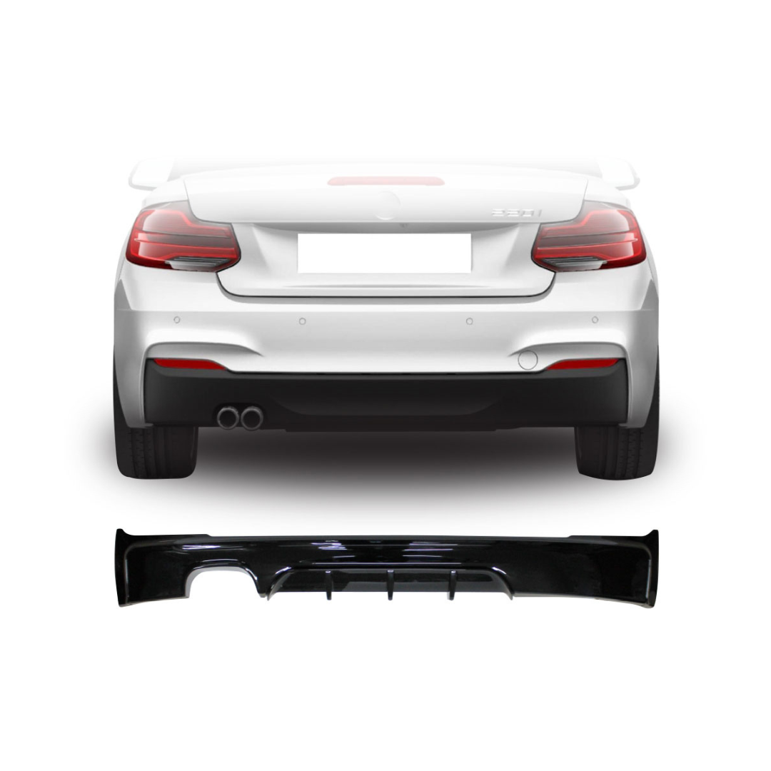 BM F22 SINGLE EXIT GLOSS BLACK REAR DIFFUSER (non oem)