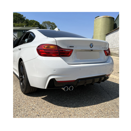 BM F32/F33 GLOSS BLACK REAR DIFFUSER SINGLE OUTLET EXHAUST (non oem)