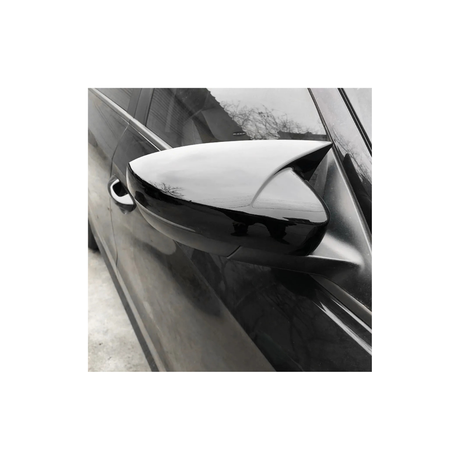 POLO 8 GLOSS BLACK BATMAN STYLE STICK - ON MIRROR COVERS (non oem)