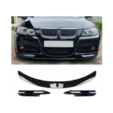 BM E90 P/L M-SPORT GLOSS BLACK 4PC FRONT LIP (non oem)