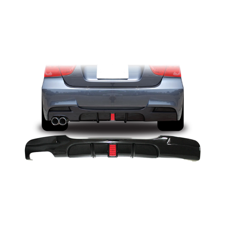 BM E90 SINGLE EXHAUST EXIT F1 INSPIRED L.E.D RAIN LIGHT GLOSS BLACK REAR DIFFUSER (non oem)