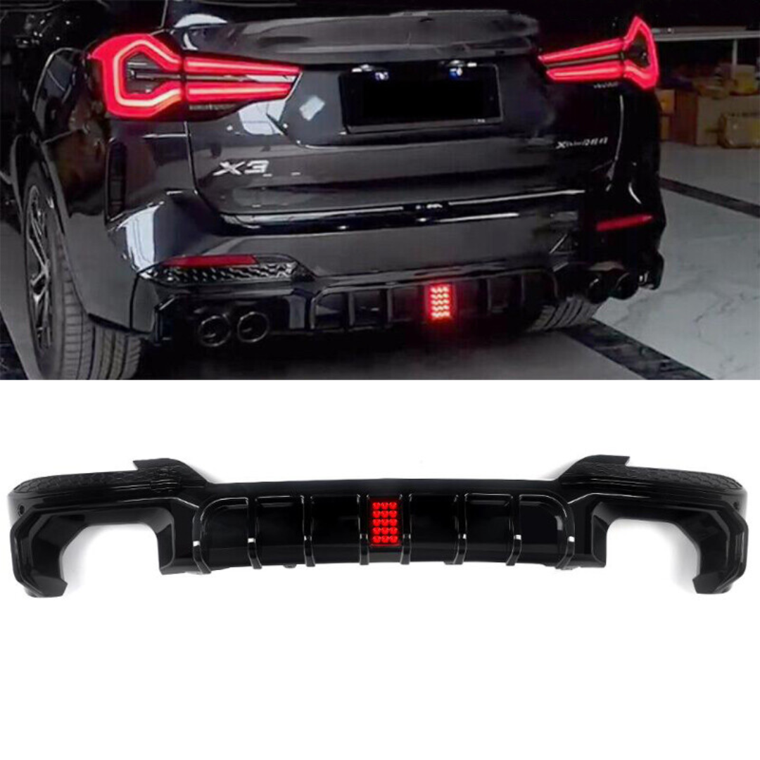 BM G01 X3 REAR DIFFUSER F1 STYLE BRAKE LIGHT (non oem)