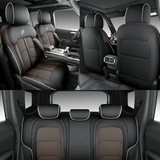 JETOUR T2- LUXURY SEAT COVERS BLACK & BROWN WITH WHITE TRIM(non oem)