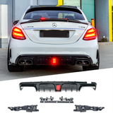 MERC W205 C43 / C63 BRABUS GLOSS BLACK F1 INSPIRED REAR DIFFUSER (non oem)