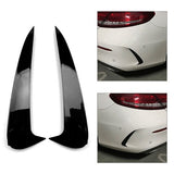 MERC W205 COUPE GLOSS BLACK REAR CANARDS (non oem)