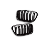 BM F10 DOUBLE SLAT GLOSS BLACK KIDNEY GRILLS (non oem)
