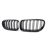 BM E90 FACELIFT GLOSS BLACK DOUBLE SLAT KIDNEY GRILLS (non oem)