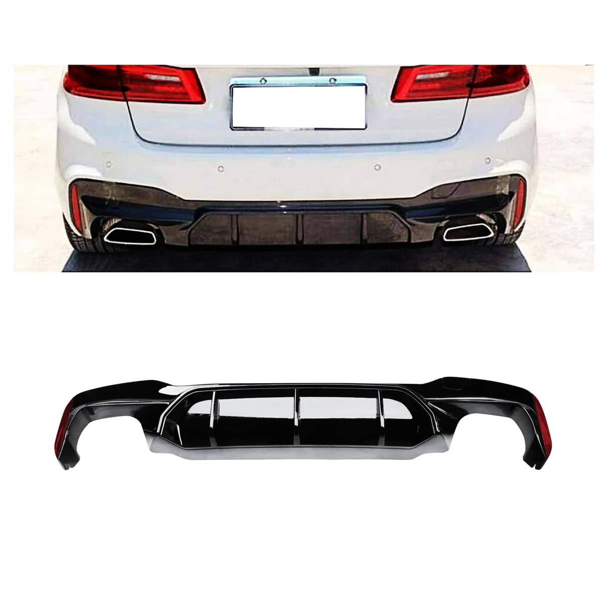 BM G30/F90 M-PERFORMANCE GLOSS BLACK REAR DIFFUSER (non oem)